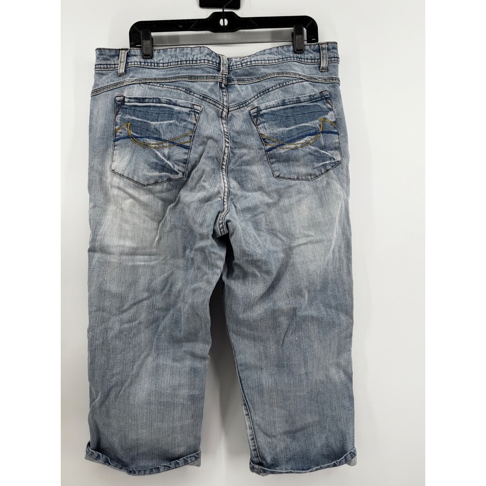 Y2K Venezia Light Wash Denim Capri Jeans Womens Plus 18 Blue Cropped Stretch - Picture 7 of 9